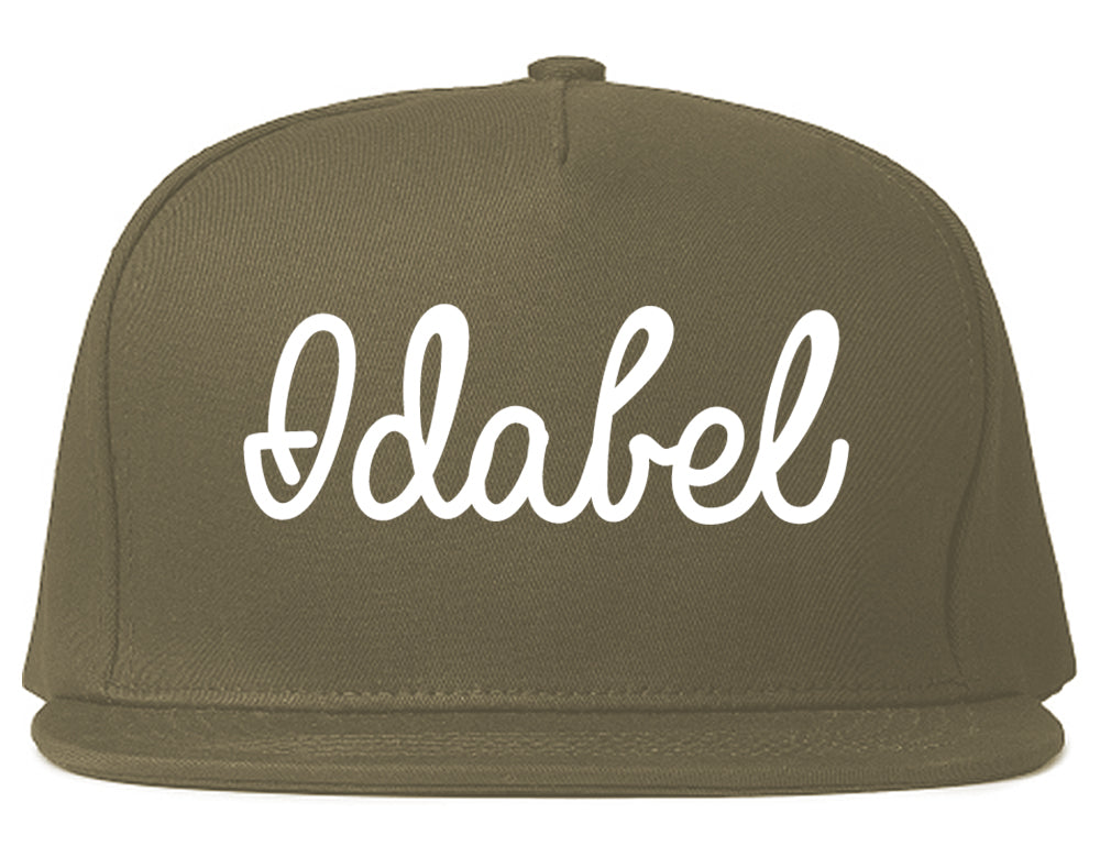 Idabel Oklahoma OK Script Mens Snapback Hat Grey