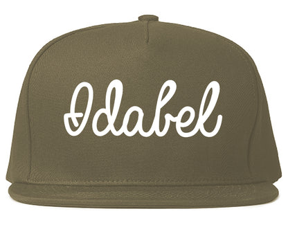 Idabel Oklahoma OK Script Mens Snapback Hat Grey