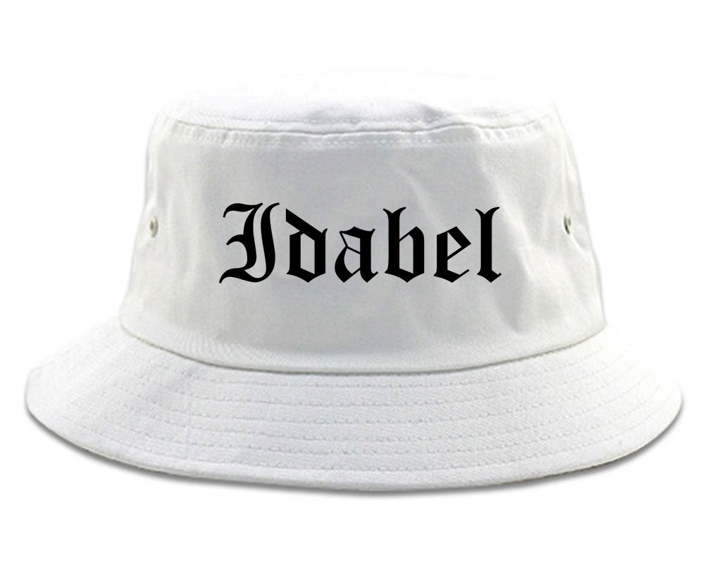 Idabel Oklahoma OK Old English Mens Bucket Hat White
