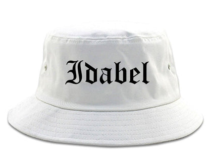 Idabel Oklahoma OK Old English Mens Bucket Hat White