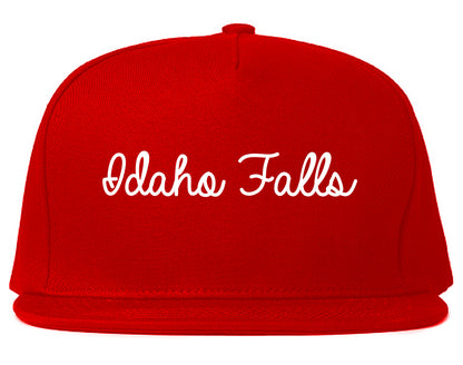 Idaho Falls Idaho ID Script Mens Snapback Hat Red