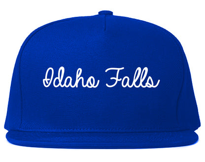 Idaho Falls Idaho ID Script Mens Snapback Hat Royal Blue