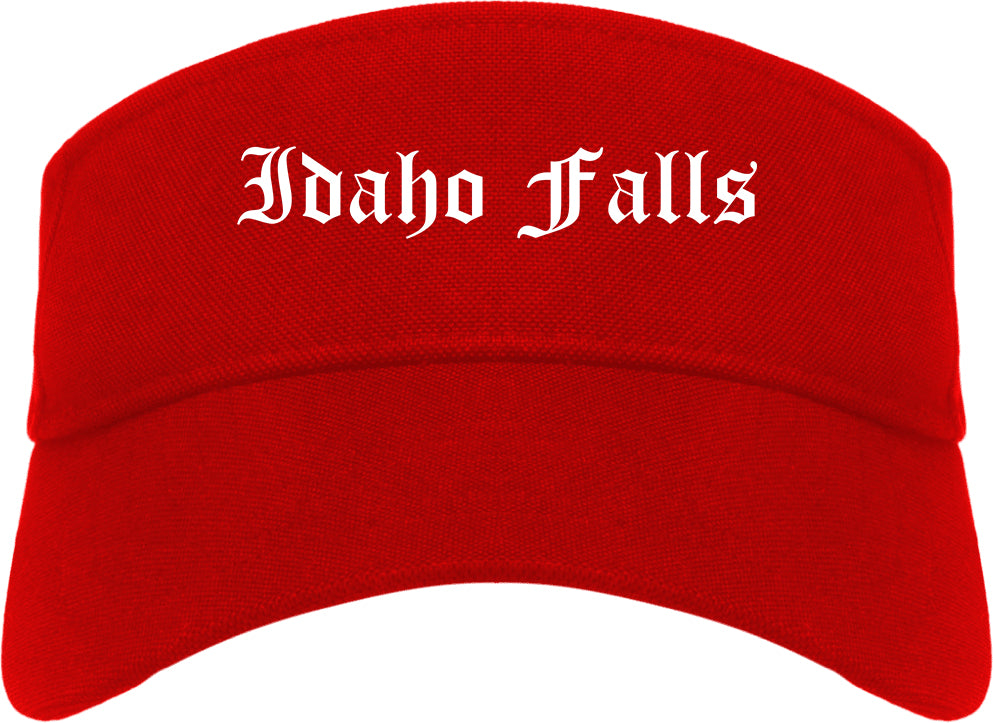 Idaho Falls Idaho ID Old English Mens Visor Cap Hat Red