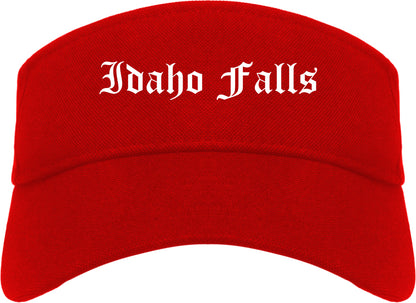 Idaho Falls Idaho ID Old English Mens Visor Cap Hat Red