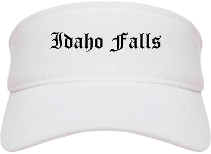 Idaho Falls Idaho ID Old English Mens Visor Cap Hat White