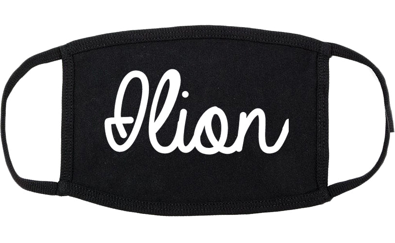 Ilion New York NY Script Cotton Face Mask Black