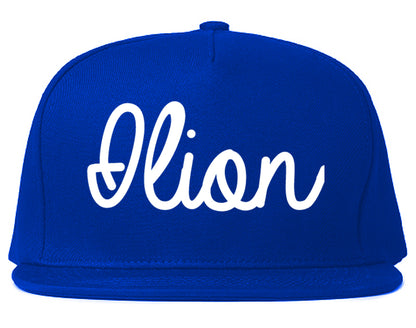 Ilion New York NY Script Mens Snapback Hat Royal Blue