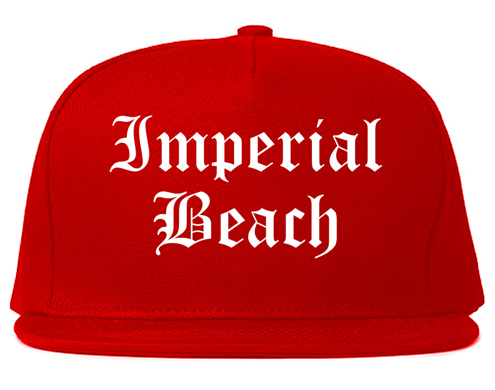 Imperial Beach California CA Old English Mens Snapback Hat Red
