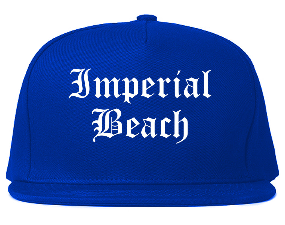 Imperial Beach California CA Old English Mens Snapback Hat Royal Blue