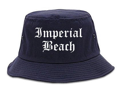 Imperial Beach California CA Old English Mens Bucket Hat Navy Blue