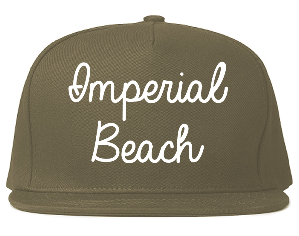 Imperial Beach California CA Script Mens Snapback Hat Grey