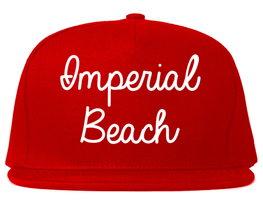 Imperial Beach California CA Script Mens Snapback Hat Red