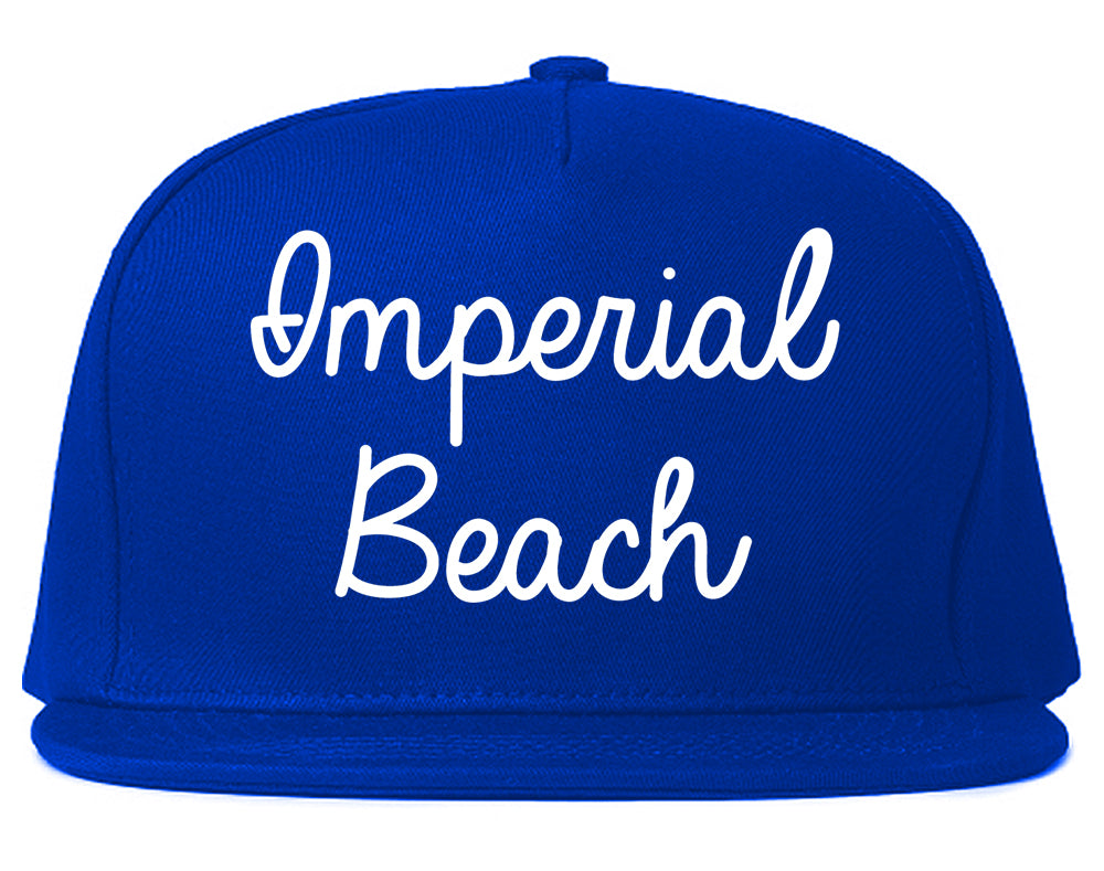 Imperial Beach California CA Script Mens Snapback Hat Royal Blue