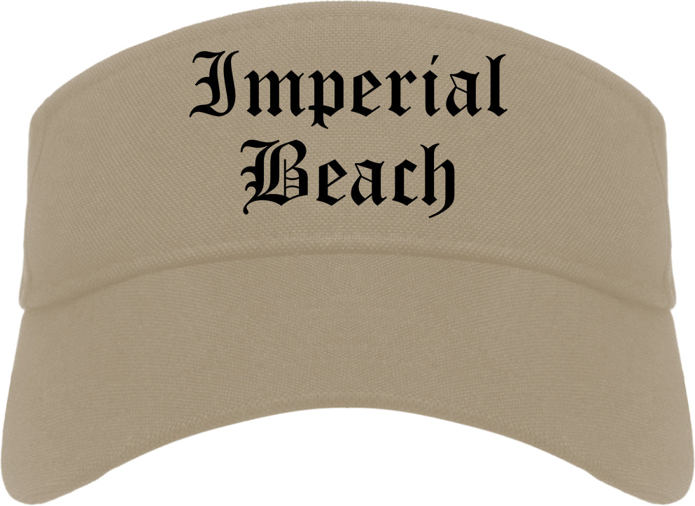 Imperial Beach California CA Old English Mens Visor Cap Hat Khaki