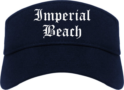 Imperial Beach California CA Old English Mens Visor Cap Hat Navy Blue