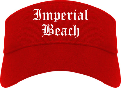 Imperial Beach California CA Old English Mens Visor Cap Hat Red