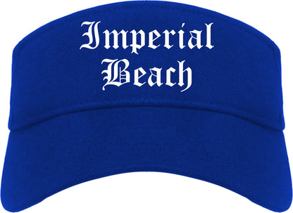 Imperial Beach California CA Old English Mens Visor Cap Hat Royal Blue