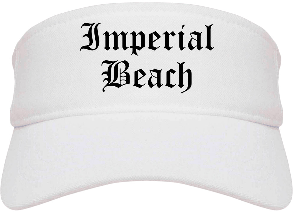 Imperial Beach California CA Old English Mens Visor Cap Hat White