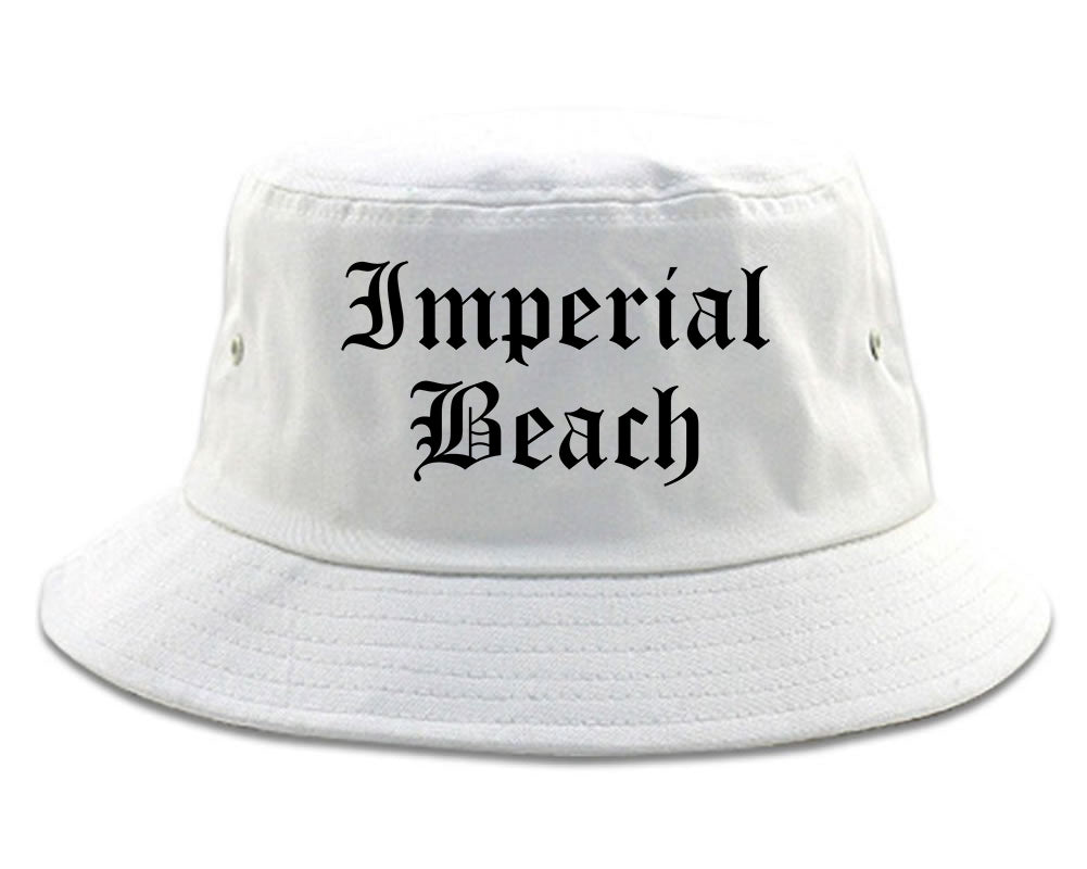 Imperial Beach California CA Old English Mens Bucket Hat White