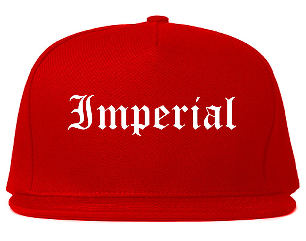 Imperial California CA Old English Mens Snapback Hat Red