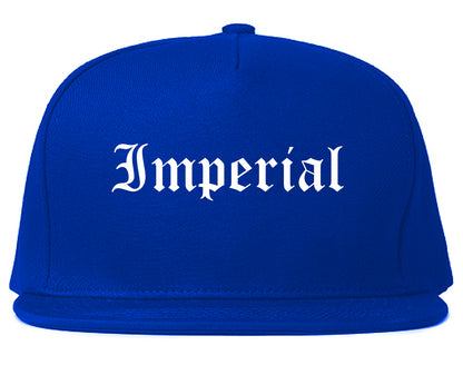 Imperial California CA Old English Mens Snapback Hat Royal Blue