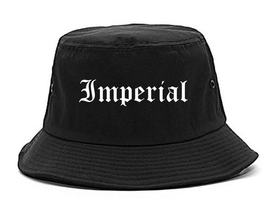 Imperial California CA Old English Mens Bucket Hat Black