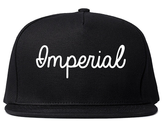 Imperial California CA Script Mens Snapback Hat Black