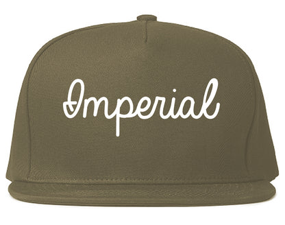 Imperial California CA Script Mens Snapback Hat Grey