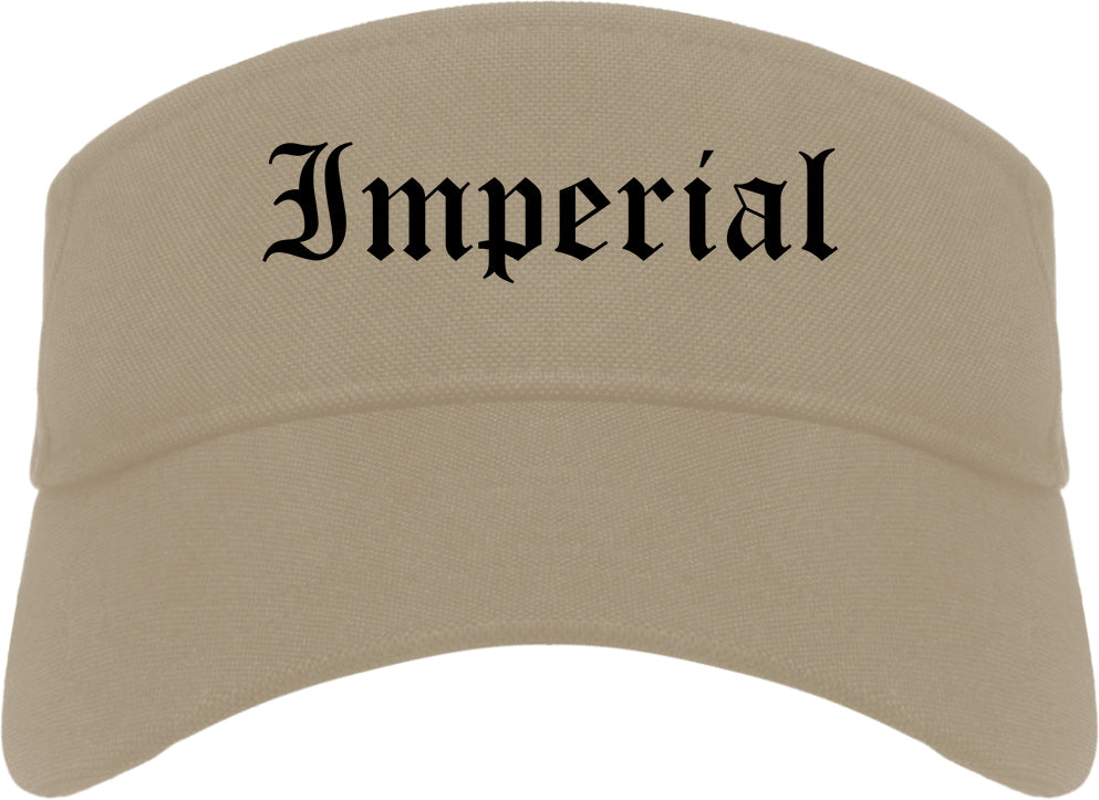 Imperial California CA Old English Mens Visor Cap Hat Khaki
