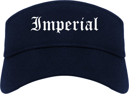 Imperial California CA Old English Mens Visor Cap Hat Navy Blue