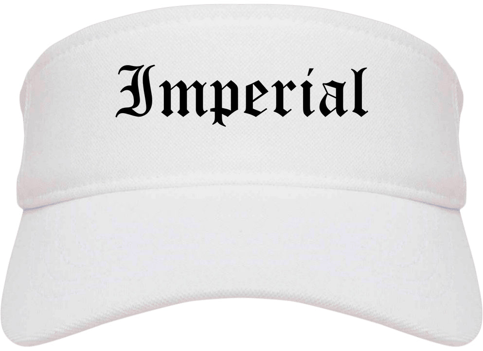 Imperial California CA Old English Mens Visor Cap Hat White