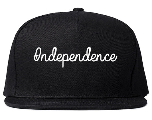 Independence Iowa IA Script Mens Snapback Hat Black