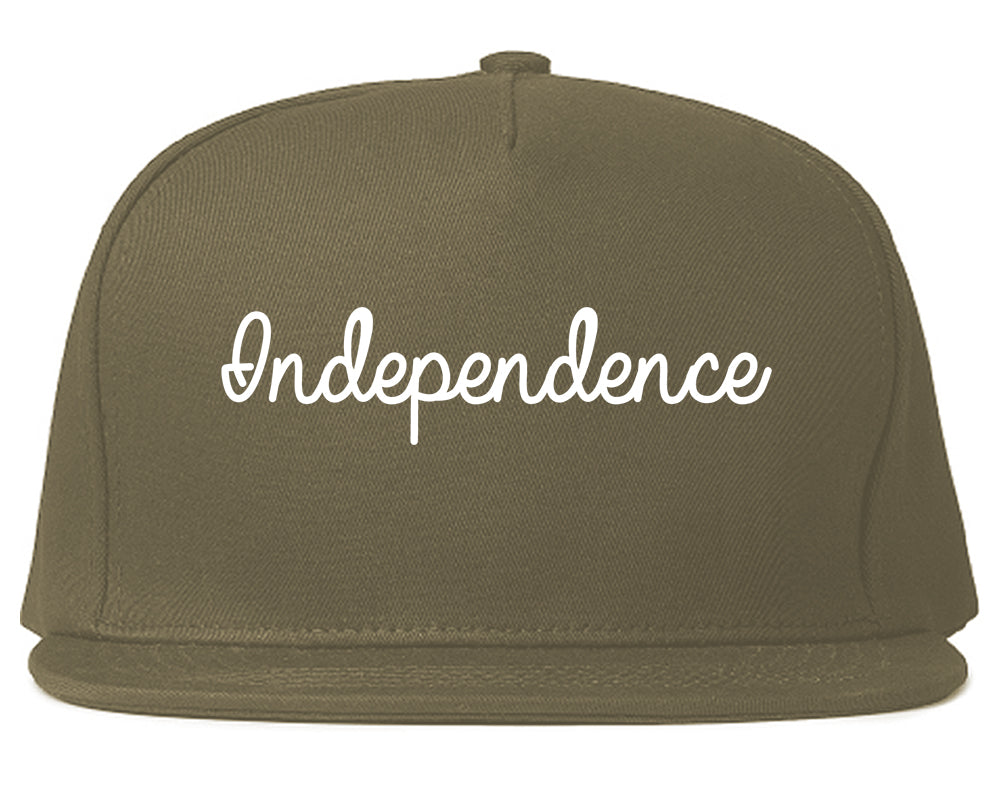 Independence Iowa IA Script Mens Snapback Hat Grey