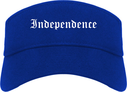 Independence Iowa IA Old English Mens Visor Cap Hat Royal Blue