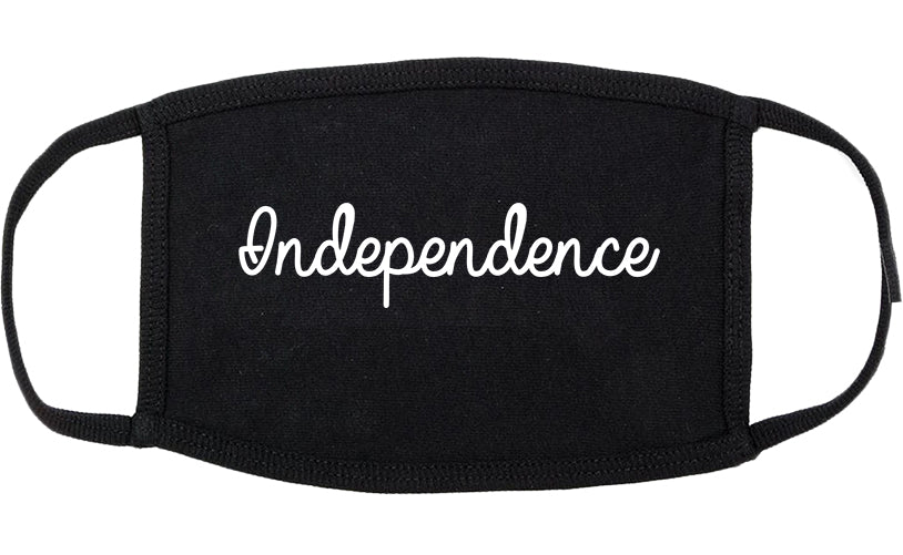 Independence Kansas KS Script Cotton Face Mask Black