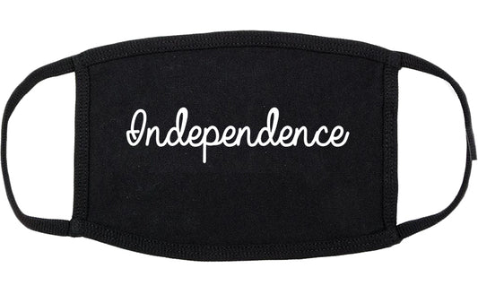 Independence Kansas KS Script Cotton Face Mask Black