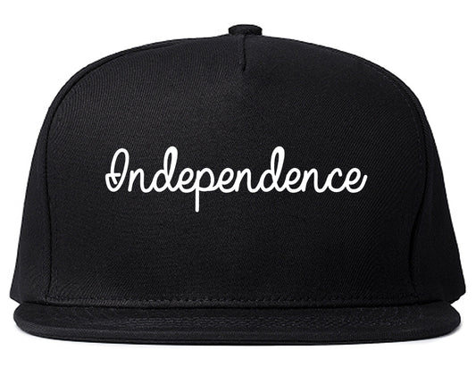 Independence Kansas KS Script Mens Snapback Hat Black