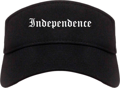 Independence Kansas KS Old English Mens Visor Cap Hat Black