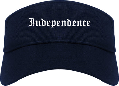 Independence Kansas KS Old English Mens Visor Cap Hat Navy Blue