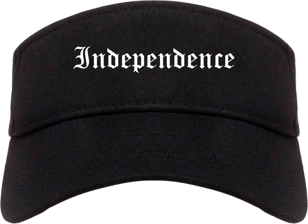 Independence Missouri MO Old English Mens Visor Cap Hat Black