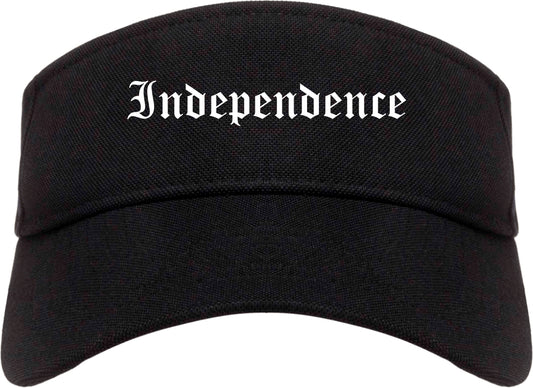 Independence Missouri MO Old English Mens Visor Cap Hat Black