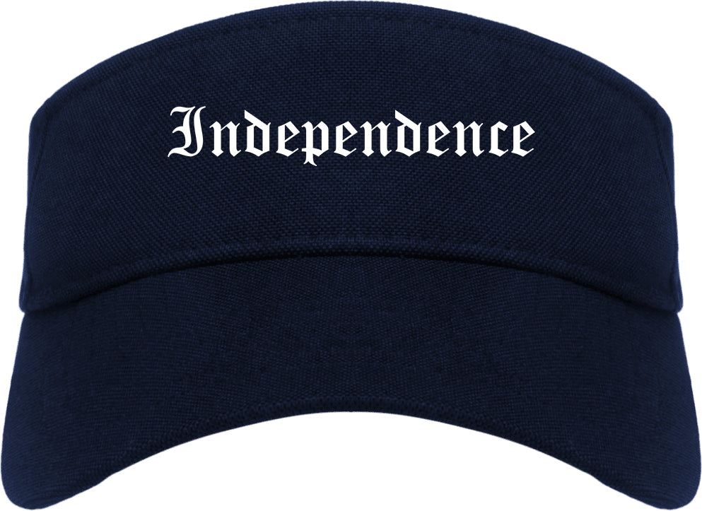 Independence Missouri MO Old English Mens Visor Cap Hat Navy Blue