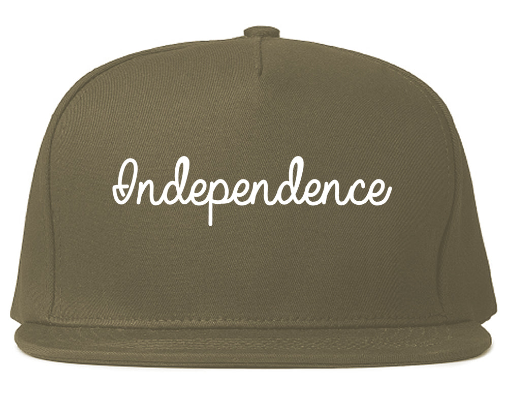 Independence Ohio OH Script Mens Snapback Hat Grey