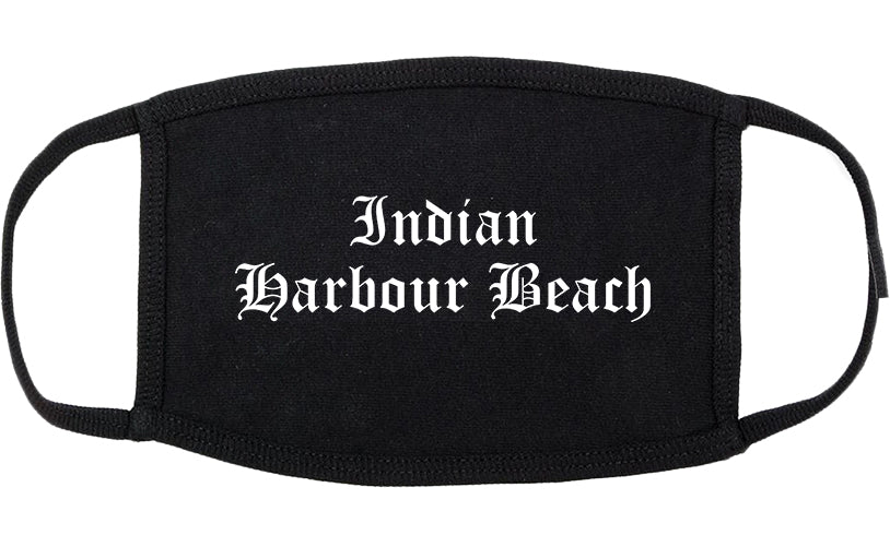 Indian Harbour Beach Florida FL Old English Cotton Face Mask Black