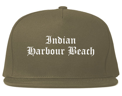 Indian Harbour Beach Florida FL Old English Mens Snapback Hat Grey