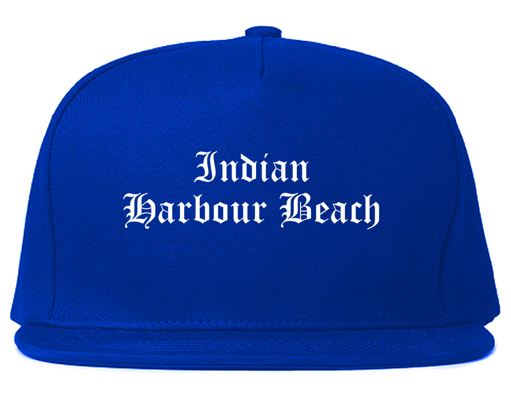Indian Harbour Beach Florida FL Old English Mens Snapback Hat Royal Blue