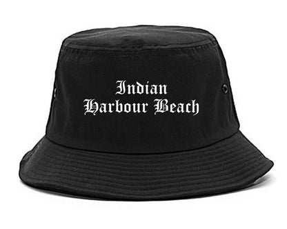 Indian Harbour Beach Florida FL Old English Mens Bucket Hat Black