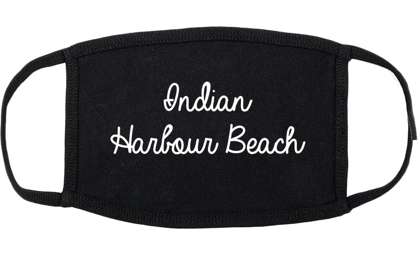 Indian Harbour Beach Florida FL Script Cotton Face Mask Black