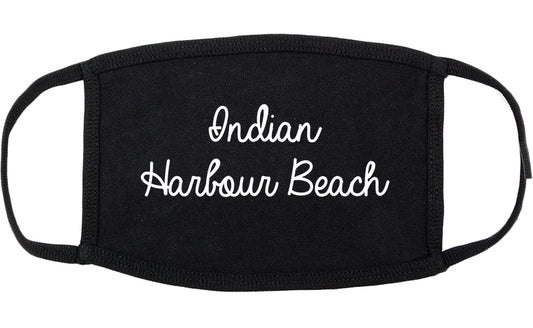 Indian Harbour Beach Florida FL Script Cotton Face Mask Black