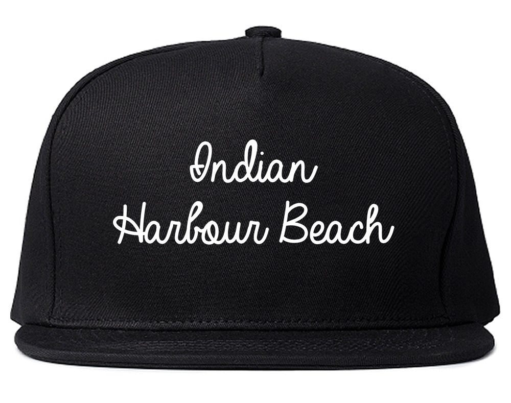 Indian Harbour Beach Florida FL Script Mens Snapback Hat Black